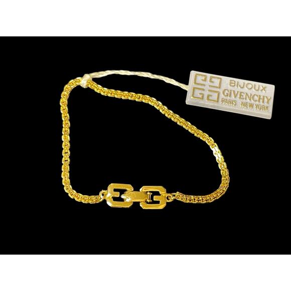 Givenchy GG Gold Plated Chain Bracelet 7.5 in New with Tag COA - Picture 2 of 8